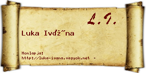Luka Ivána névjegykártya